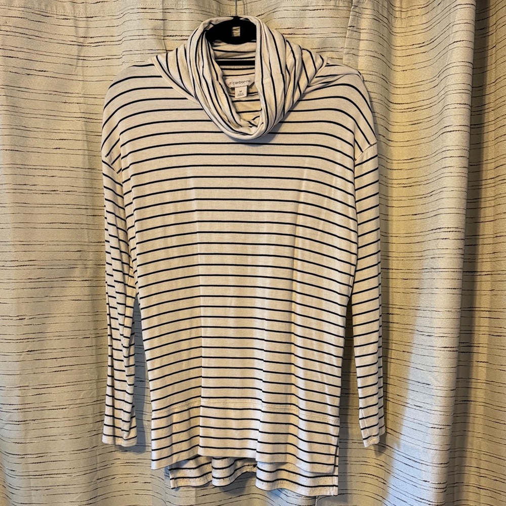 Liz Claiborne Black and White Striped Top